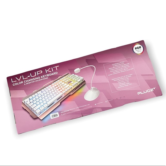 🎉HP🎉NIB PLUGZ+ LVL-UP Kit Color Changing Keyboard & Mic - Picture 5 of 8